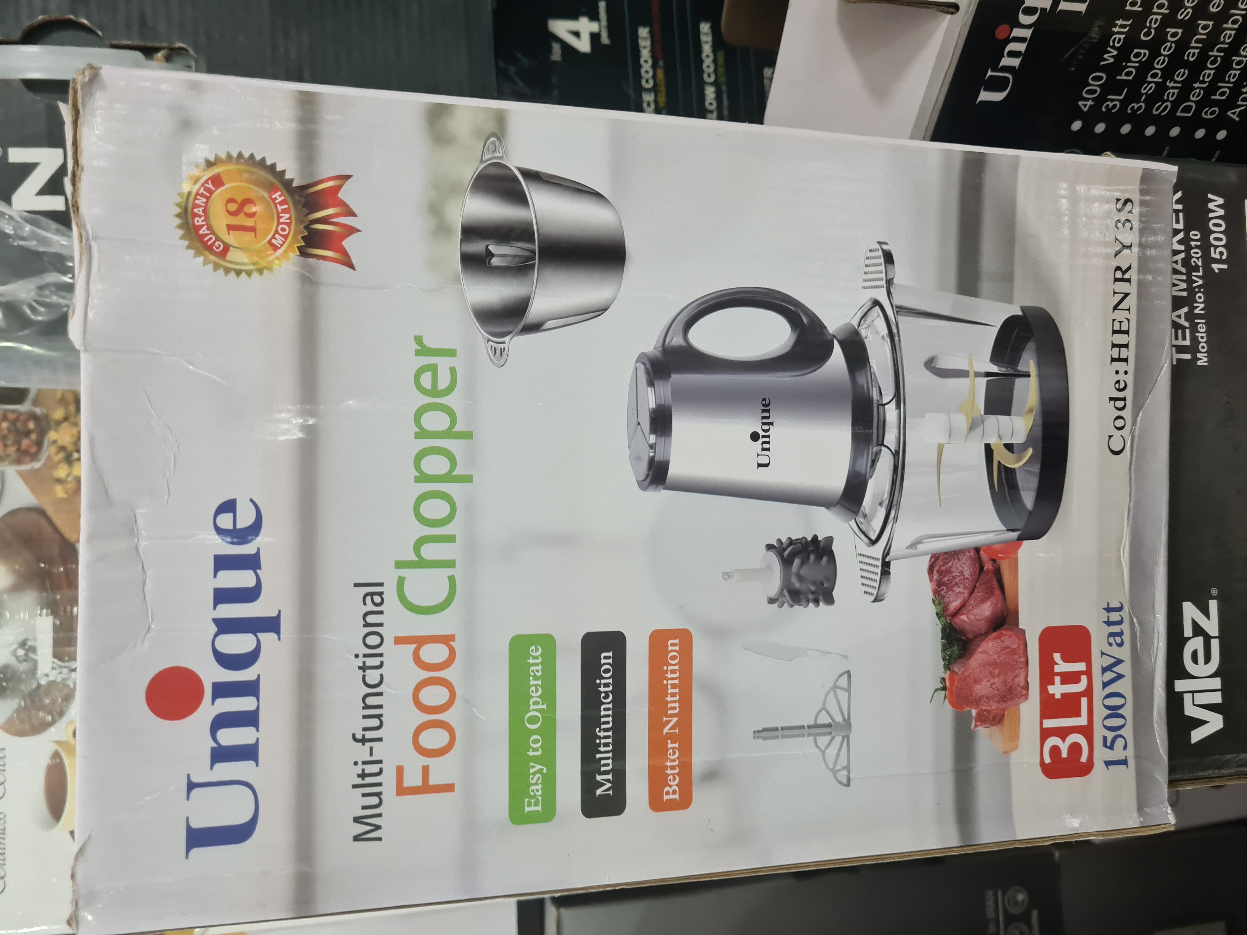 خردکن برقی یونیک مدل HENRY 3S دوکاسه ظرفیت ۳ لیتر – 1500