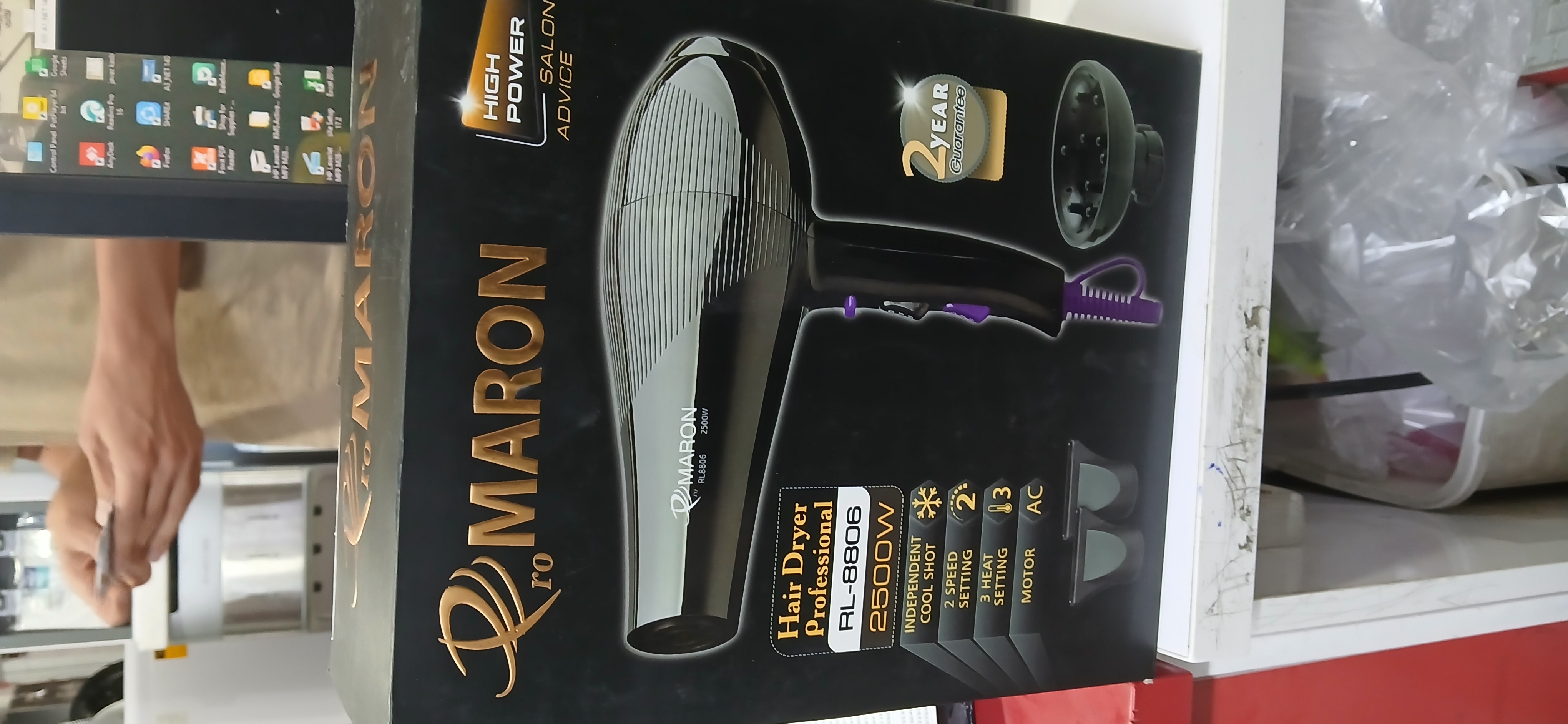 سشوار حرفه‌ای MARON مدل RL‑8806 (توان 2500 وات، موتور AC)