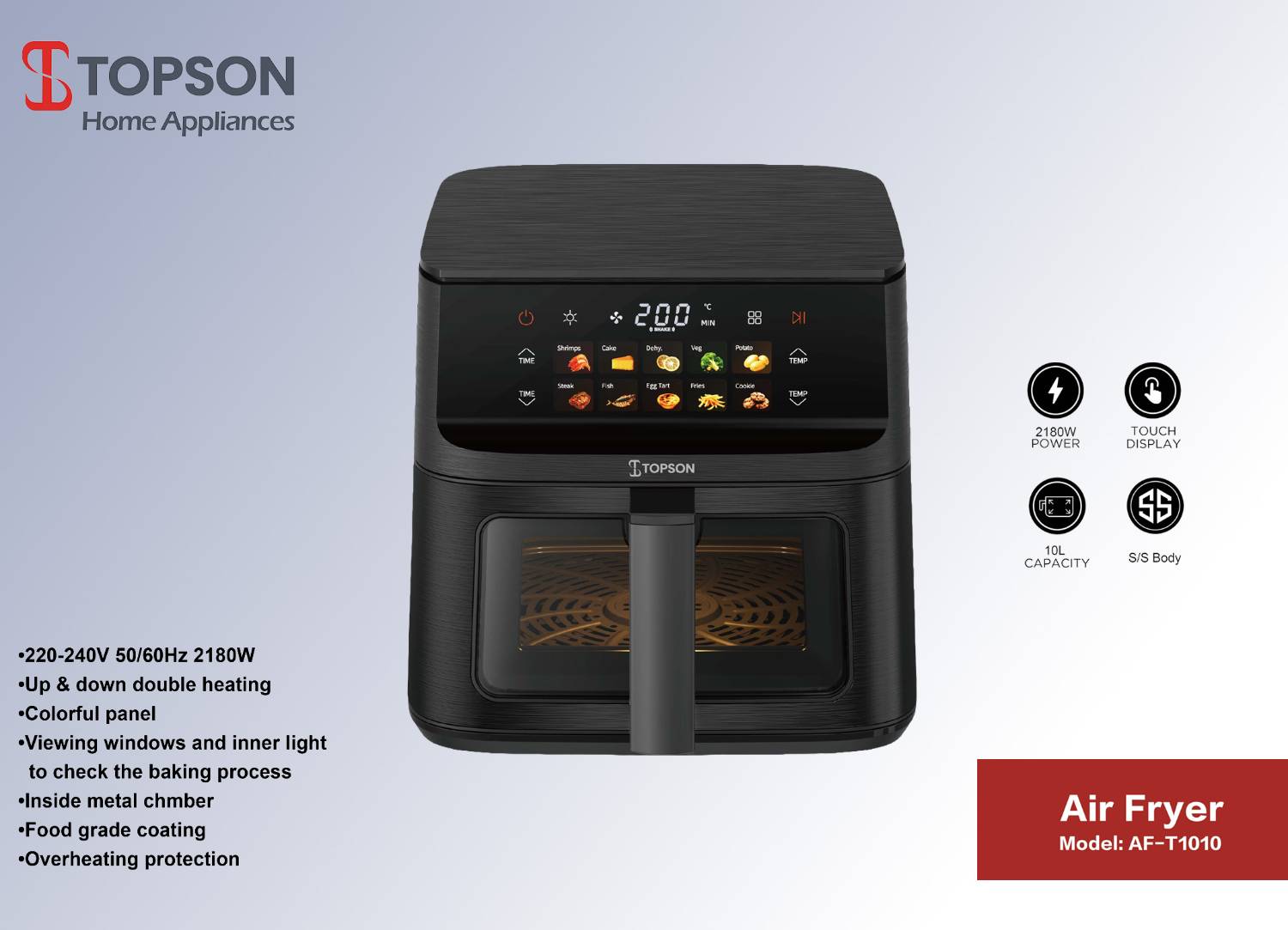 سرخ‌کن بدون روغن تاپسون مدل AF‑T1010